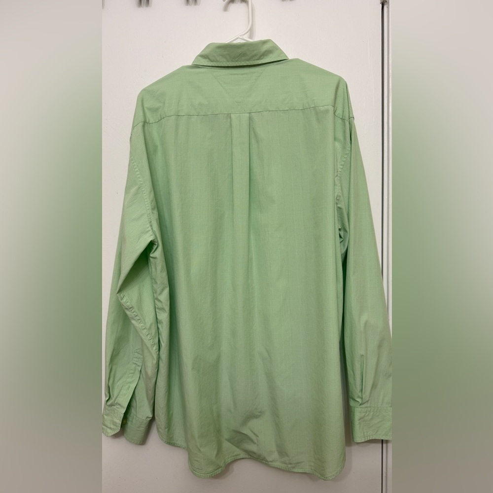 Tommy Hilfiger Golf Men XL Green Button Down Shirt Long Sleeve Cotton - Picture 2 of 9